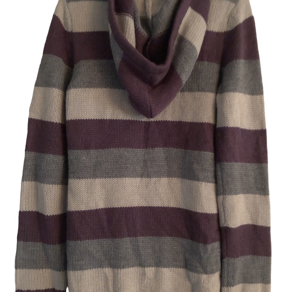 NWT Arizona acrylic knit hooded striped sweater…XLG - Picture 3 of 4